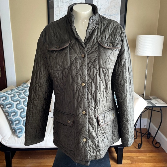 Barbour Flyweight Quilted 4-Pocket Snap-Front Jacket Brown - Picture 1 of 7